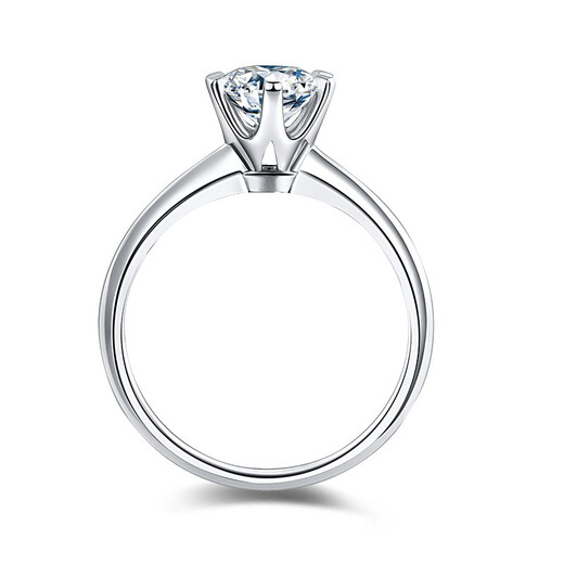 AVHE platinum diamond gold ring white PT950 artificially cultivated diamond ring classic T six-claw crown female ring wedding Chinese Valentine's Day 10-point diamond D color VVS clarity + platinum ring setting certificate + gift box (finger ring remarks)