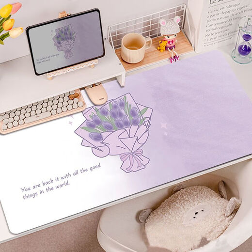 Ye yu lila Schmetterlingsblume Maus-Maus-Pad Super großes hochwertiges Mädchen Wache Computer Büro Schreibmatte Tischpolster RK-3890 丨 Lila verdickte Schließkante 57 cm * 33 cm 2mm 2mm
