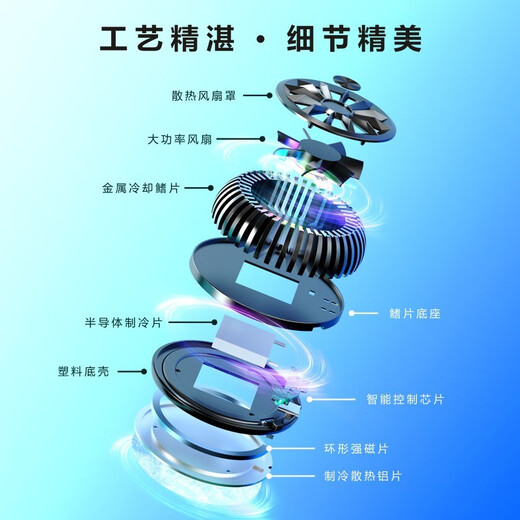 SevenLove [Semiconductor丨ice-freezing cooling] Mobile phone radiator magnetic refrigeration back clip cooling artifact suitable for mobile phone tablet ipad mobile phone/tablet general model - [Semiconductor magnetic radiator]