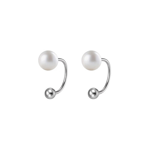 Qi Xiaomi 999 pure silver freshwater pearl earrings for women, pierced ears for sleeping, no need to remove earrings, ear hooks, ear rings, light luxury earrings, 2 pieces