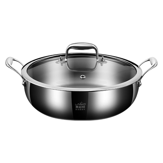 Labton food-grade stainless steel large-capacity hot pot special pot soup pot household hot pot shabu-shabu induction cooker gas stove universal 316L steel hot pot 30cm