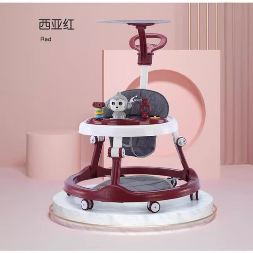 BABYPURE SHINE baby walker multi-function anti-overturning boy and girl baby walker can push toys walker grey dining plate mute wheel