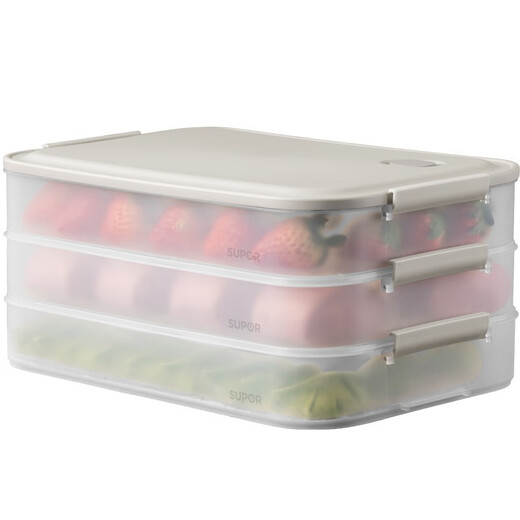 SUPOR dumpling storage box multi-layer refrigerator household food-grade freezing special thickened fresh-keeping microwaveable multi-functional dumpling box 1 layer without lid