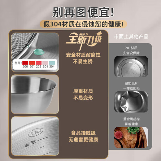 Half Life Stainless Steel Wash Basin Drain Basket Rice Washing Sieve Rice Cleaning Artifact Kitchen Fruit Basket Household Drainage Basin Set
