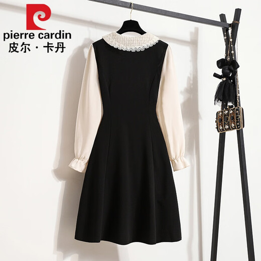 Pierre Cardin (Pierre Cardin) sexy dress, feminine, fragrant, French style, small A-line skirt 2025 new spring and autumn dress, black XL 120-140Jin Jin is equal to 0.5 kg