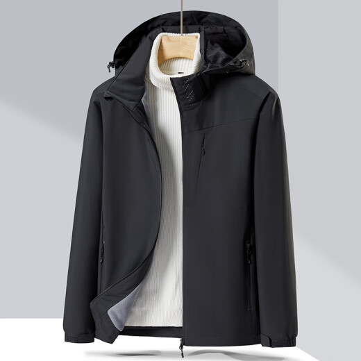 Burlemon Outdoor Travel Jacket Einschichtige Männer und Frauen Windbrecher Windbrecher plus Samt Herbst und Winterjacke Bergsteigerin Sportswear 9930s Zip Fen-Women XL