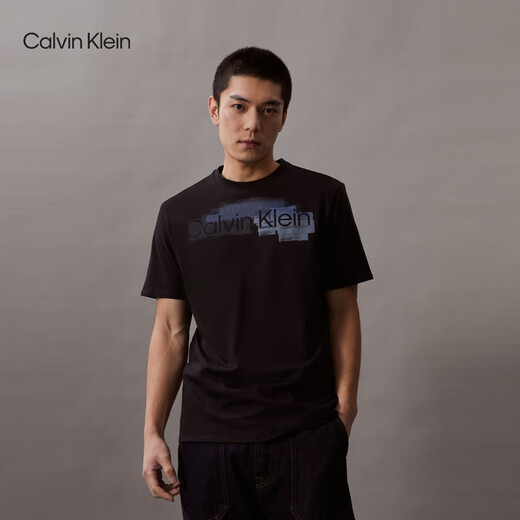 Calvin KleinCK Jeans夏季男士时尚休闲绘画图案印花纯棉短袖T恤40BC831 ldy-橄榄绿 XL