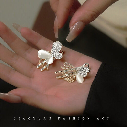 BARY REEF Heart-beating Exquisite Butterfly Hair Clip Women's Side Fairy Clip Small Bangs Clip Headwear Feeling Compact Hair Clip Fairy 2 Pack