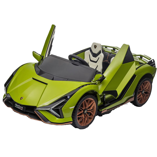 ChiNami children's car can seat adults Lamborghini children's electric car four-wheel parent-child sports car baby remote control toy car green top with MP3 music player