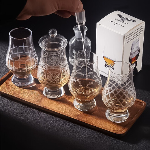 Bar Soul Professional Aroma Smell Cup Tasting Cup 20 Types of Lead-Free Crystal Wine Tasting Cups Hand-engraved Whiskey Cup Tasting Cup BARSOUL Glossy Version