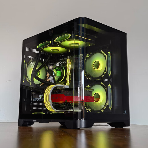 Wanjia Tianmu MINI black MINI curved glass sea view room computer case desktop MATX motherboard 240 water cooling
