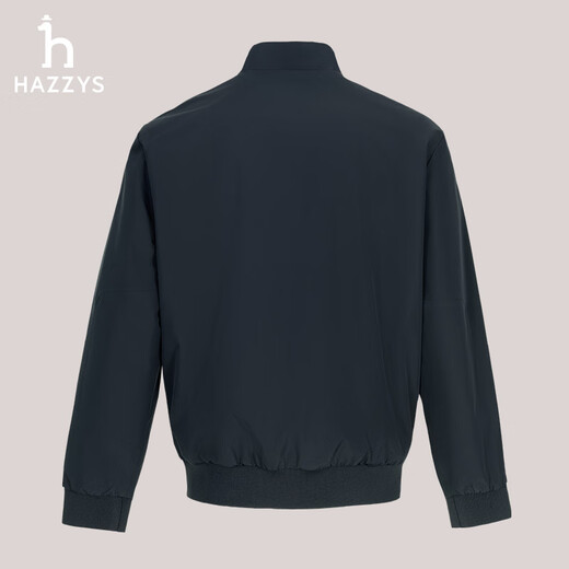 HAZZYS Men's Spring and Autumn Casual Jacket Water-Repellent Stand Collar Sports Jacket Men ASVZU0BCUD4 Navy Blue NV M (170/92A 46)