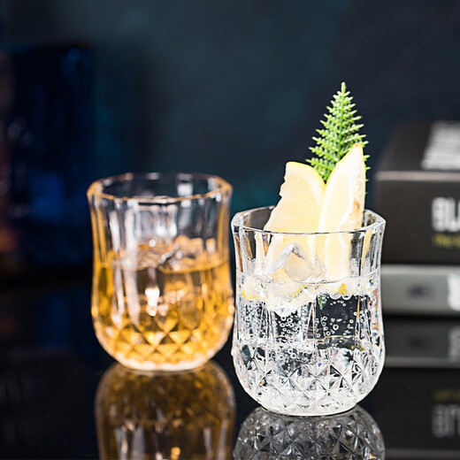 Katav water glass whiskey glass foreign wine glass beer glass crystal glass cup thickened tea glass juice cup XO liquor glass bar wine glass glacier glass 300ml*1