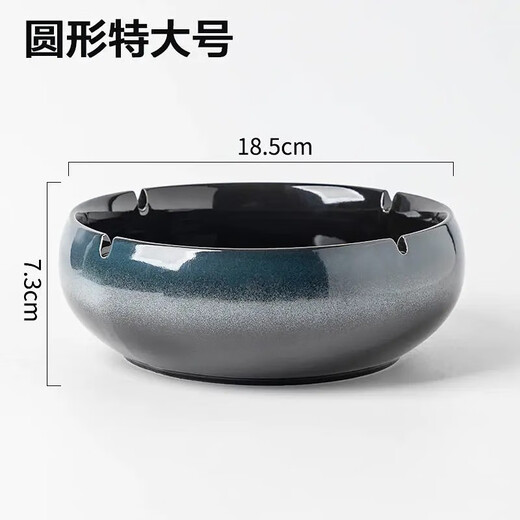 Fu Guan Large Ashtray Creative Personalized Ceramic Ashtray Home Retro Chinese Living Room Light Luxury Office Trendy Ashtray Round Extra Large