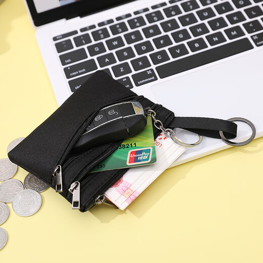 Jiemo monedas billetera de mujeres lienzo a mano sosteniendo una bolsa pequeña estudiante de mini billetera bolsita de billetera