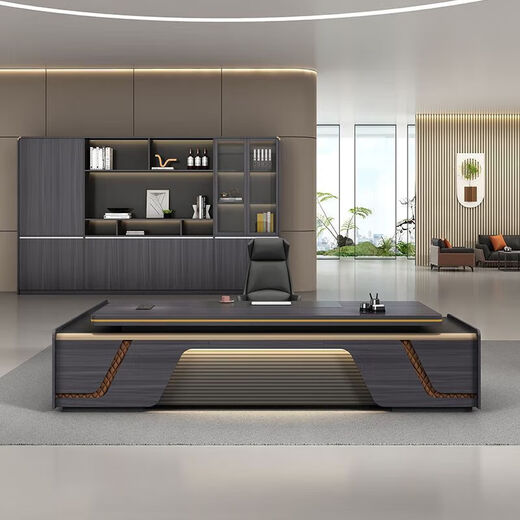 Light luxury boss desk office desk simple modern chairman president desk executive desk manager office desk and chair combination 2.0 meters luxury boss desk