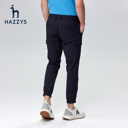 哈吉斯（HAZZYS）男装 夏款男裤子束脚长裤户外休闲裤男ATDZP03BX83 藏青色NV 30 170/74A 30