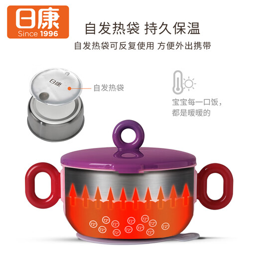 Rikang (rikang) children's tableware supplementary bowl Baby tableware insulation bowl Stainless steel baby bowl RK-C1006 pink Stainless steel bowl Blue