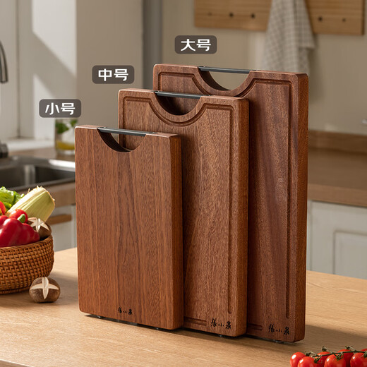 张小泉乌檀木整木砧板厨房菜板无漆无蜡加厚双面案板(小号)30*20*2.0cm