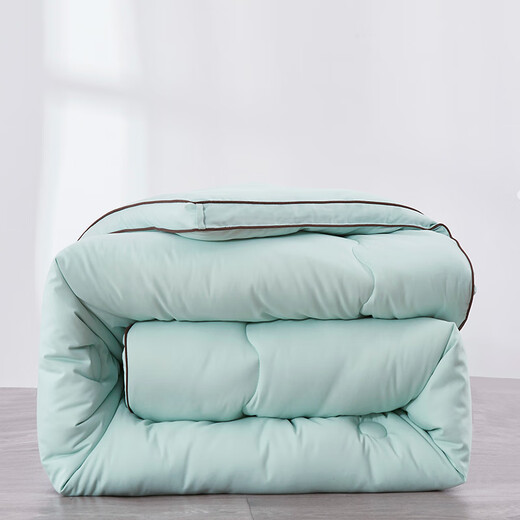 Arctic velvet spring and autumn quilt thickened warm soybean fiber quilt winter quilt single and double quilt core winter light green 150x200cm/6Jin[Jin equals 0.5 kg]