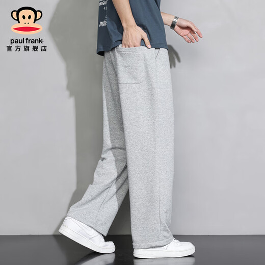 Big mouth monkey (paul frank) American trendy brand sports casual pants for men spring and autumn new loose trendy pants men's straight drape wide leg trousers 206 gray official authentic 2XL recommended 150-180Jin Jin equals 0.5 kg
