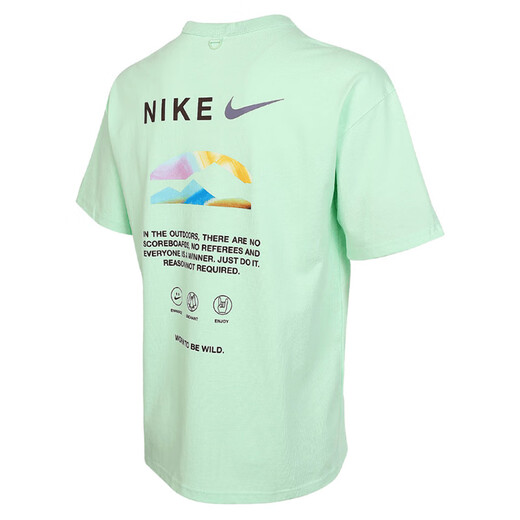 Camiseta de manga corta Nike (Nike) para hombres 2025 Summer Nuevo Sportswear Knitt Burnable Redded Round Top Halleved Top HF6172-053 HF6172-376 Green Pure Algody M Recomendado 120-130Jin [Jin equivale a 0.5 kg]