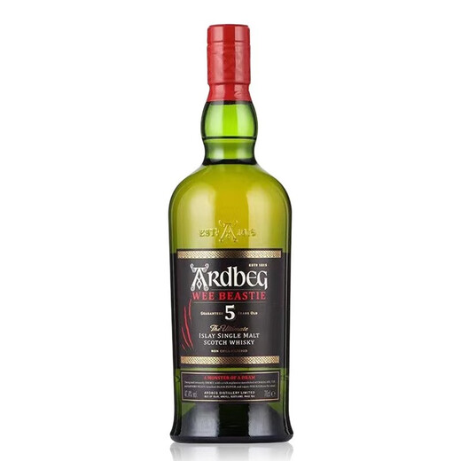 雅柏（Ardbeg）苏格兰单一麦芽威士忌酒进口洋酒阿贝小怪兽泥煤烟熏风味 阿贝 5年小怪兽 700ml 裸瓶