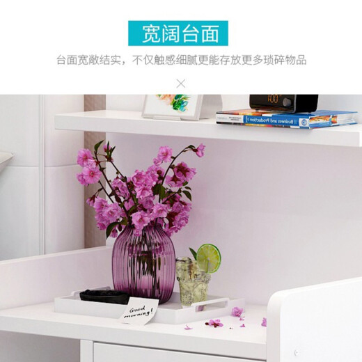 Yijiada bedside table simple bedside table drawer cabinet simple small bedroom storage storage cabinet warm white double drawer