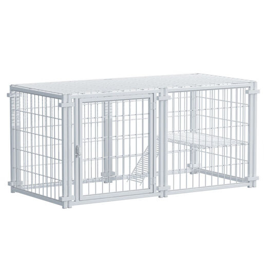 Jiamen JIAMEN (JIAMEN) anti-jailbreak fence dog cage household dog isolation fence free combination reinforced small dogs and cats Teddy Corgi white thickened anti-tilt 7 pieces 140*70*80 topless regular style