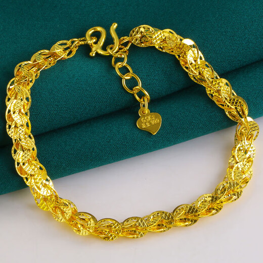 Liu Dawen Schmuck Gold Armband Frauen 9999 Fuß Goldarmband Reales Gold Armband Phoenix Schwanzkette reines Goldpaar Frau Presse Grade 7.15-7,4 g (einschließlich Arbeitskosten 25)
