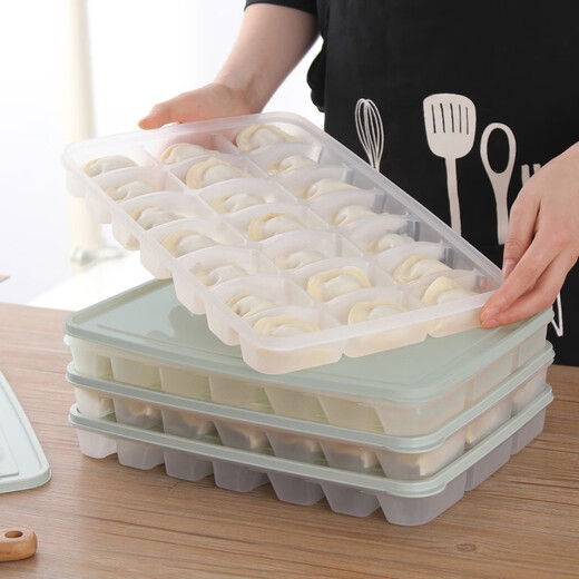 LOCK&LOCK Large Capacity Dumpling Freezer Box Storage Box Set Dumpling Box Dumpling Quick Frozen Box Wonton Box Mint Green
