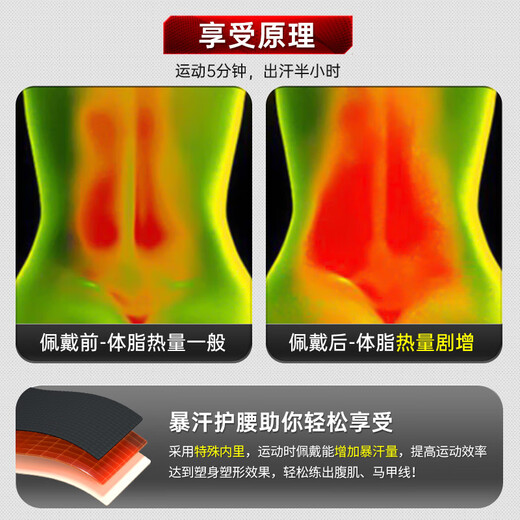 李宁暴汗护腰带燃收腹脂塑型束腰跑步健身运动夏天瘦减肚子肥神器男女
