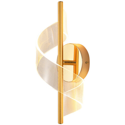 V-POWERled wall lamp light luxury modern minimalist living room background wall lamp Nordic designer Internet celebrity bedroom bedside wall lamp P725 gold_three-tone lighting 11W