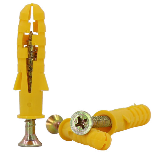 Hasdick Beijing warehouse delivery small yellow croaker plastic expansion tube expansion screw rubber plug bolt expansion plug self-tapping screw set 6*80mm 100 sets