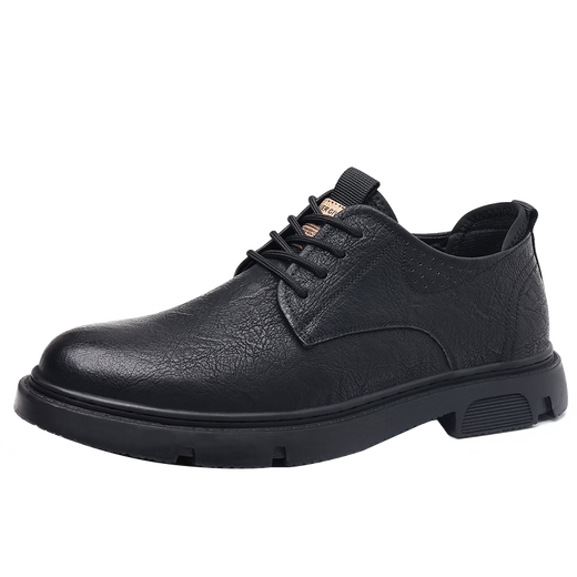 Gonai's new business casual leather shoes, genuine leather men's spring and autumn breathable business shoes, soft bottom chef retro men's shoes, black genuine cowhide + online, versatile, four seasons, size 40 (250mm)