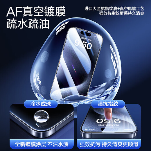 Flash magic suitable for iphone15promax tempered film apple 15pro mobile phone film 15 series plus HD explosion-proof strong anti-fingerprint simple operation second sticker treasure two sets 15pro earpiece dust-proof film 2 sets