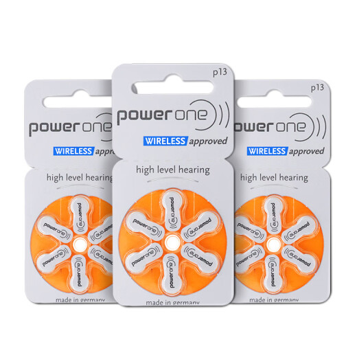 格纳助听器原装专用电池配件纽扣锌空气电子poweroneP13P312P10P675  P10【1板6颗】