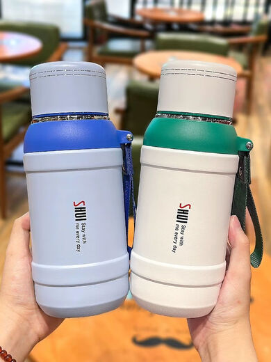 
Zhenshui Kaipeng male and female students 316 vacuum stainless steel thermos portable large capacity outdoor sports water cup 600ml 7170 white 701ml-900ml