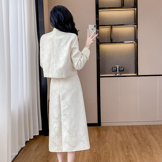 Suluolin (SULUOLIN) 2025 spring and autumn new women's two-piece suit dress Chinese style national style high-end temperament clothes Mi Xing suit M 105-115Jin Jin equals 0.5 kg