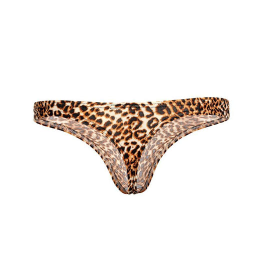 Sexy underwear men's leopard print sexy underwear thong thong bag t pants narrow edge trousers sexy men's thong rosy 3XL