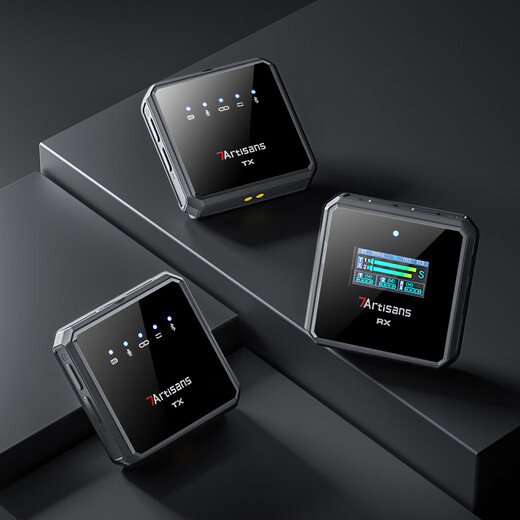 Seven Craftsmen DMic-S wireless lavalier microphone camera mobile phone radio microphone recording and live broadcast equipment mobile phone noise reduction vlog video outdoor interview radio one for two (including charging compartment) Package 2 with USB-C interface live recording and charging OTG cable