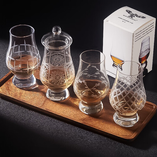 Bar Soul Professional Aroma Smell Cup Tasting Cup 20 Types of Lead-Free Crystal Wine Tasting Cups Hand-engraved Whiskey Cup Tasting Cup BARSOUL Glossy Version