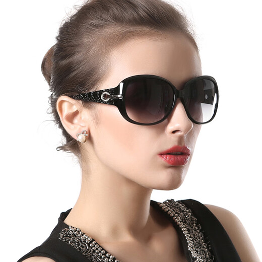 Mingjiang Polarized Sunglasses Женщины 2025 г. Новый корейский стиль бокалы модные бокалы круглое лицо УФ -солнцезащитные очки вино красные