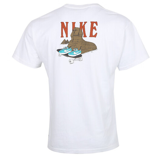Nike (Nike) Nuevo estilo de ejercicio de ejercicios para hombres Camiseta de manga corta de cuello corto impreso impreso