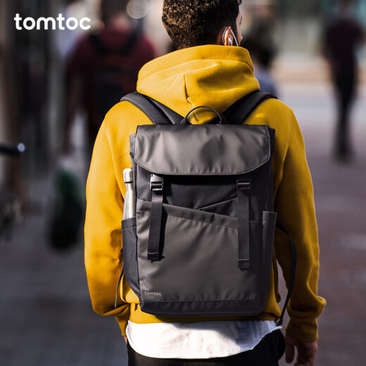 tomtoc computer bag backpack men's notebook backpack large capacity flip student school bag lightweight travel casual 16 inches