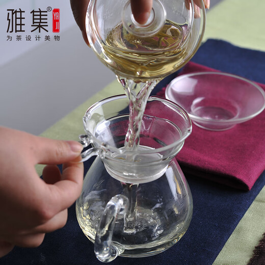 Yaji tea set tea strainer glass tea drain tea bucket filter tea filter tea set accessories clear tea strainer kung fu tea set