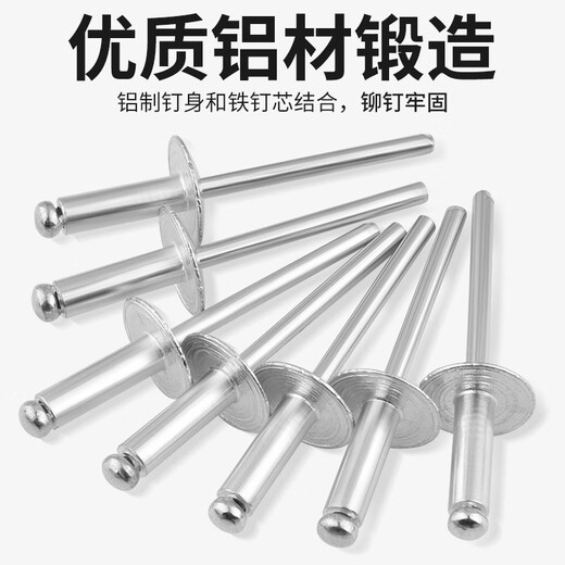 Baolian large hat rivets aluminum round head large hat brim rivets core blind rivets large flat head automotive rivets large head rivets large hat rivets 5*20 (50 pieces)