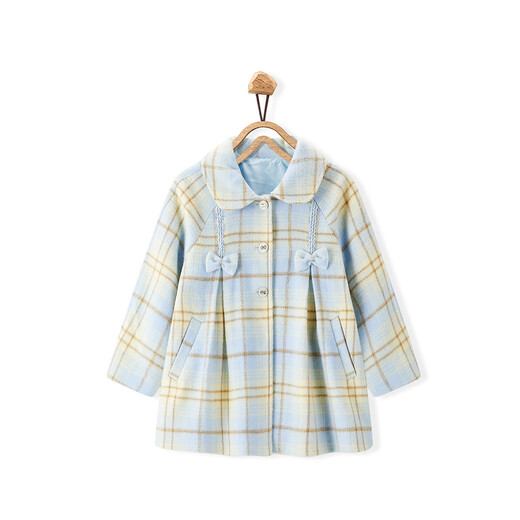 MiniPeace Children's Winter Girls' Coat FBAAE4D18 Salt Spray Blue 150 cm