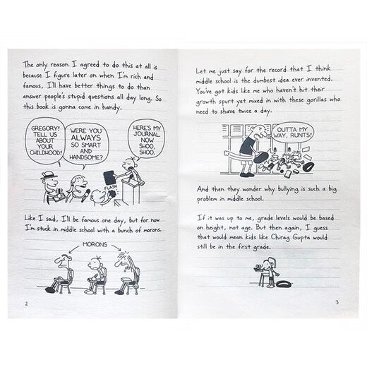 英文原版 小屁孩日记1 Diary of a Wimpy Kid 1:   英文分级阅读章节书桥梁书 9-12岁 课外阅读