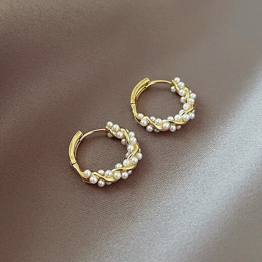 Idel Imitation Pearl Earrings High-end Earrings 2025 New Trendy Korean Temperament Internet Celebrity Circle Earrings Women's Earrings Imitation Pearl Earrings E2061